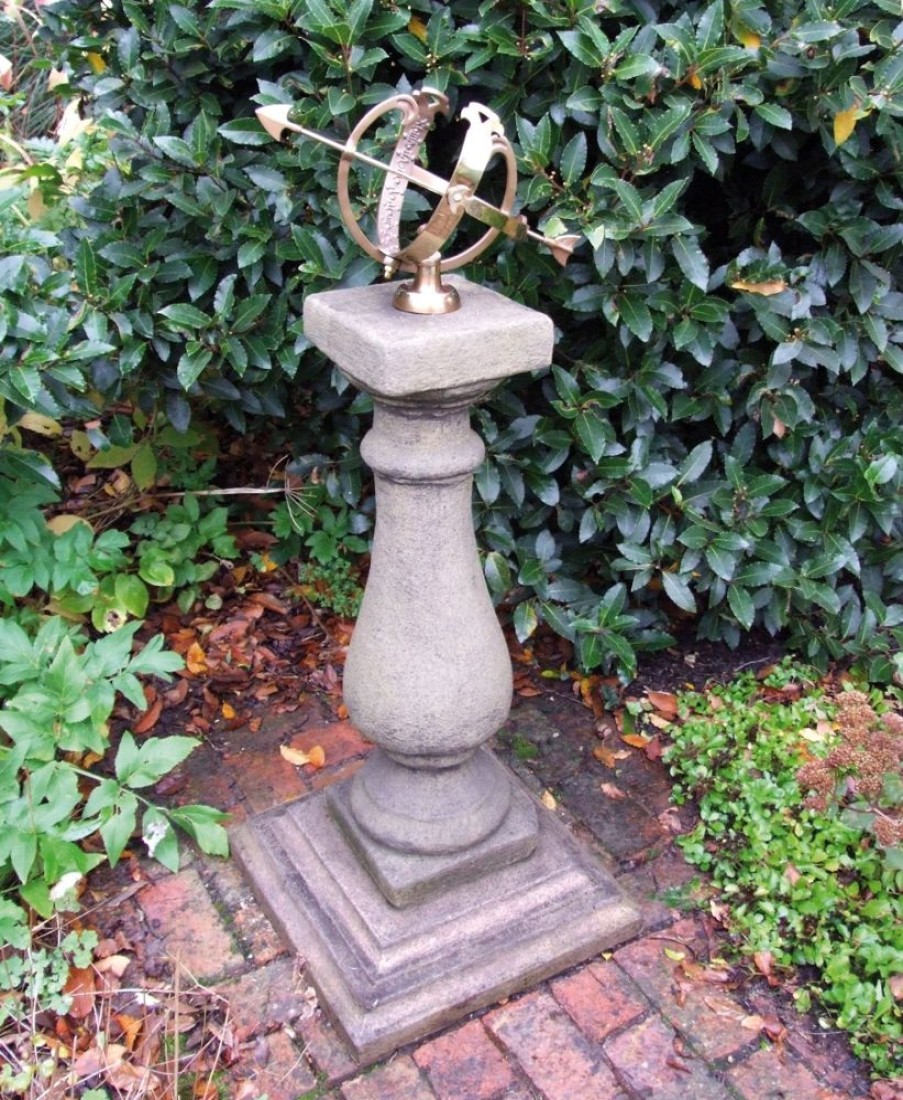 STATUES & SCULPTURES Baluster Medium Armillary Stone Garden Sundial Clearance