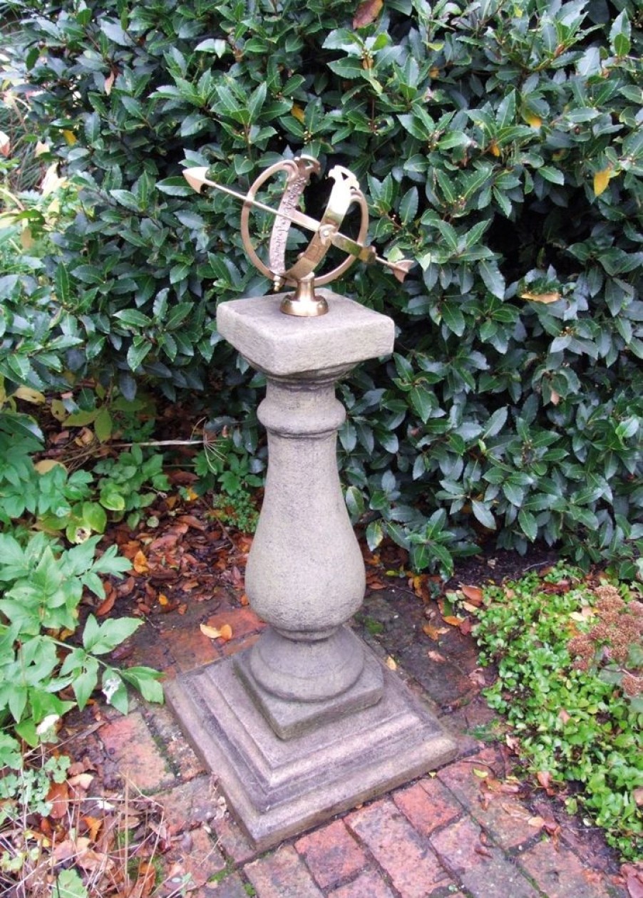 STATUES & SCULPTURES Baluster Medium Armillary Stone Garden Sundial Clearance