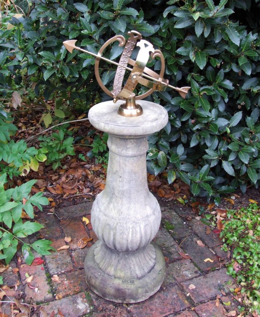 STATUES & SCULPTURES Victorian Armillary Stone Garden Sundial Clearance