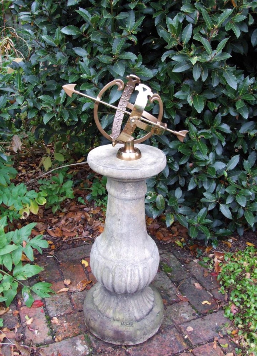 STATUES & SCULPTURES Victorian Armillary Stone Garden Sundial Clearance