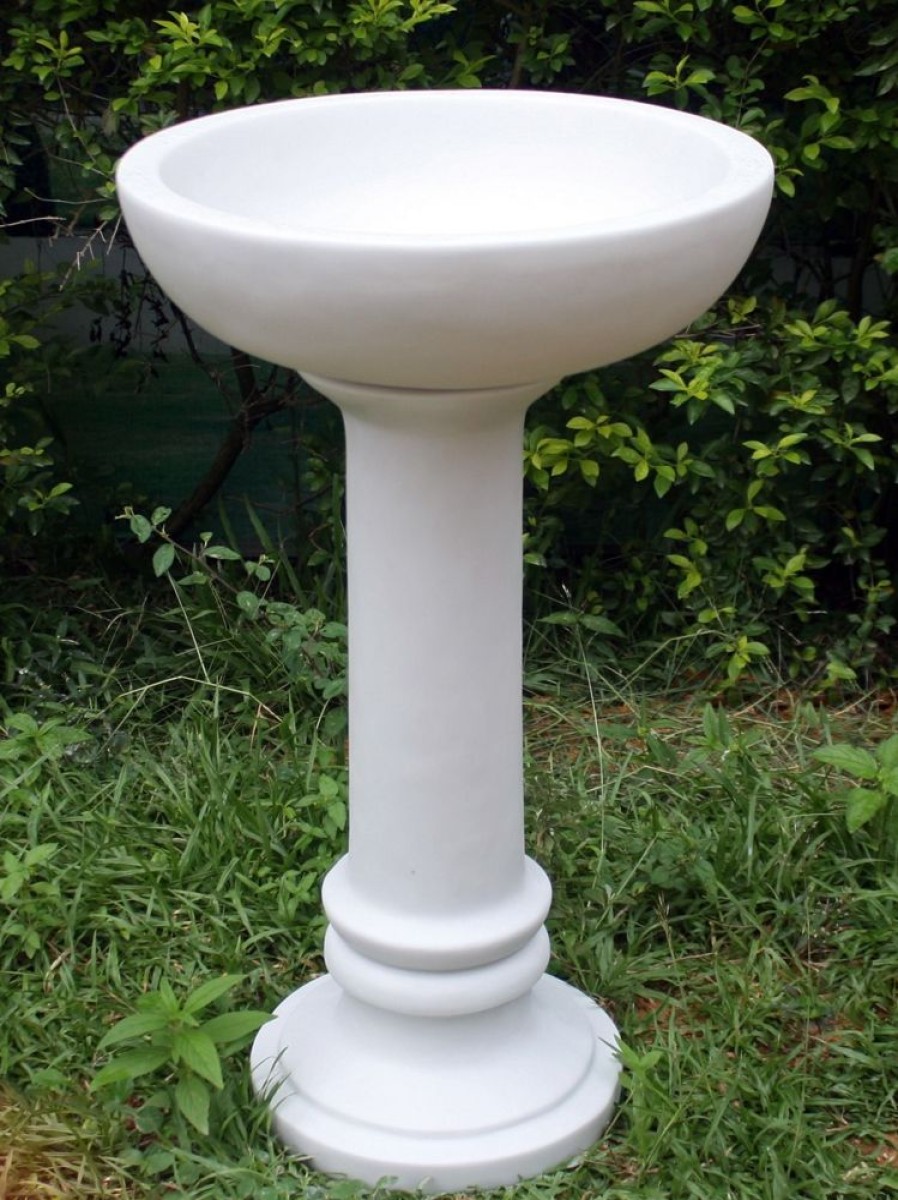 STATUES & SCULPTURES Coniston Modern Marble Resin Garden Birdbath Hot