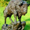 STATUES & SCULPTURES Buffalo Life-Size Bronze Metal Garden Statue Online