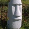 STATUES & SCULPTURES Easter Island Head 70Cm Granite Resin Garden Ornament Hot