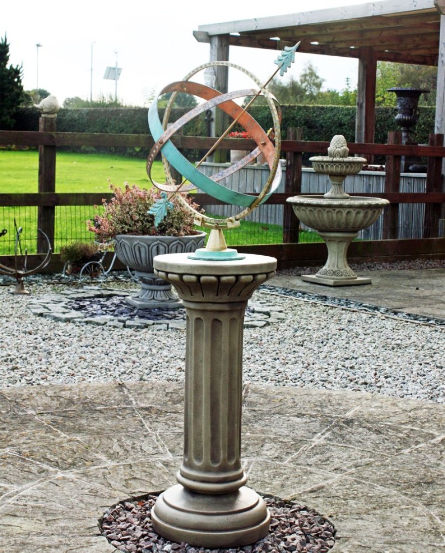 STATUES & SCULPTURES Clarence Stone Brass Armillary Garden Sundial Best