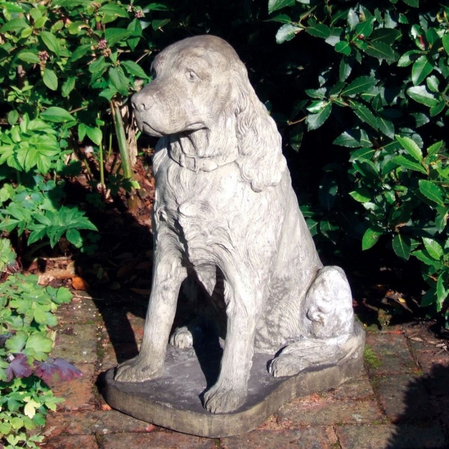 STATUES & SCULPTURES Springer Spaniel Stone Garden Ornament Clearance