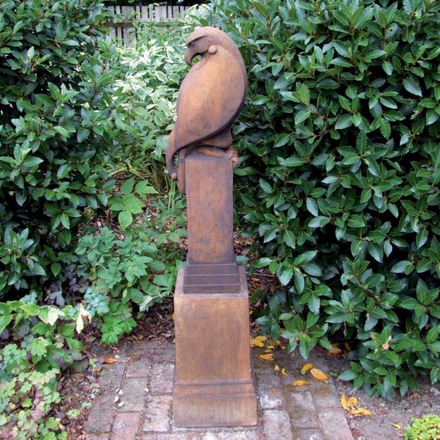 STATUES & SCULPTURES Eagle On Pedestal Modern Stone Garden Statue (Rust) Best