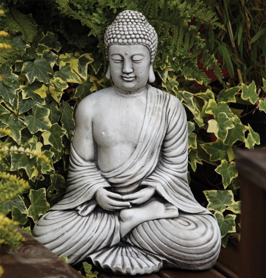 STATUES & SCULPTURES Serene Thai Stone Buddha Garden Ornament Best