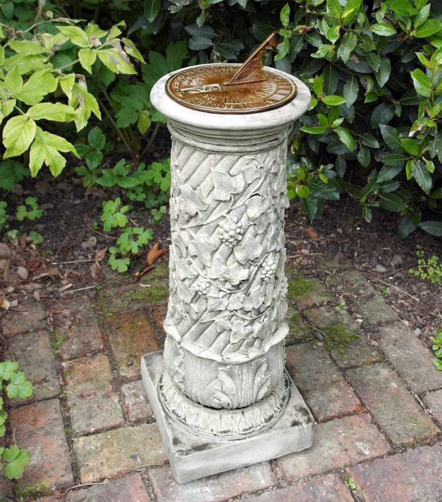 STATUES & SCULPTURES Vine Aged Brass Stone Garden Sundial Online