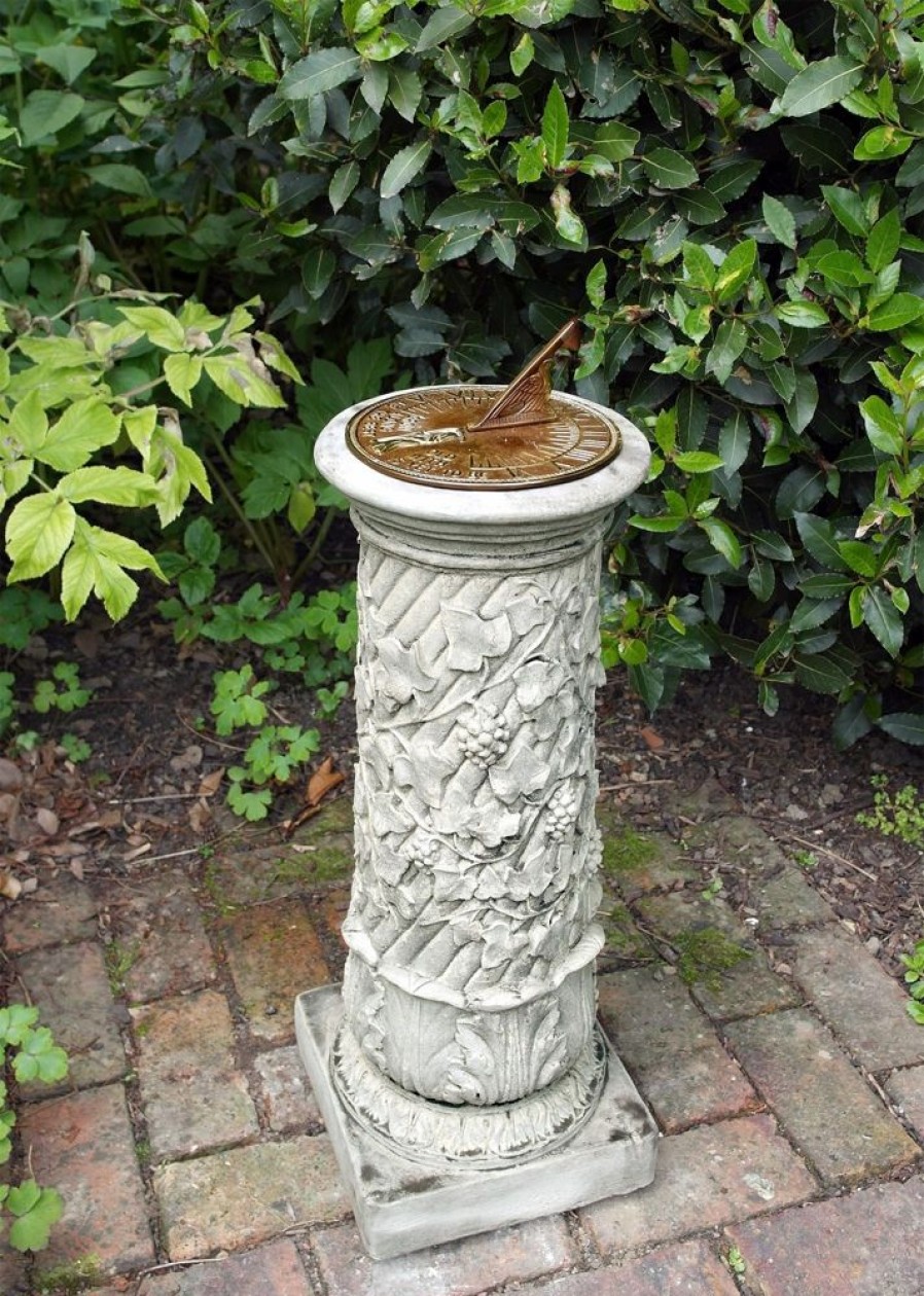 STATUES & SCULPTURES Vine Aged Brass Stone Garden Sundial Online