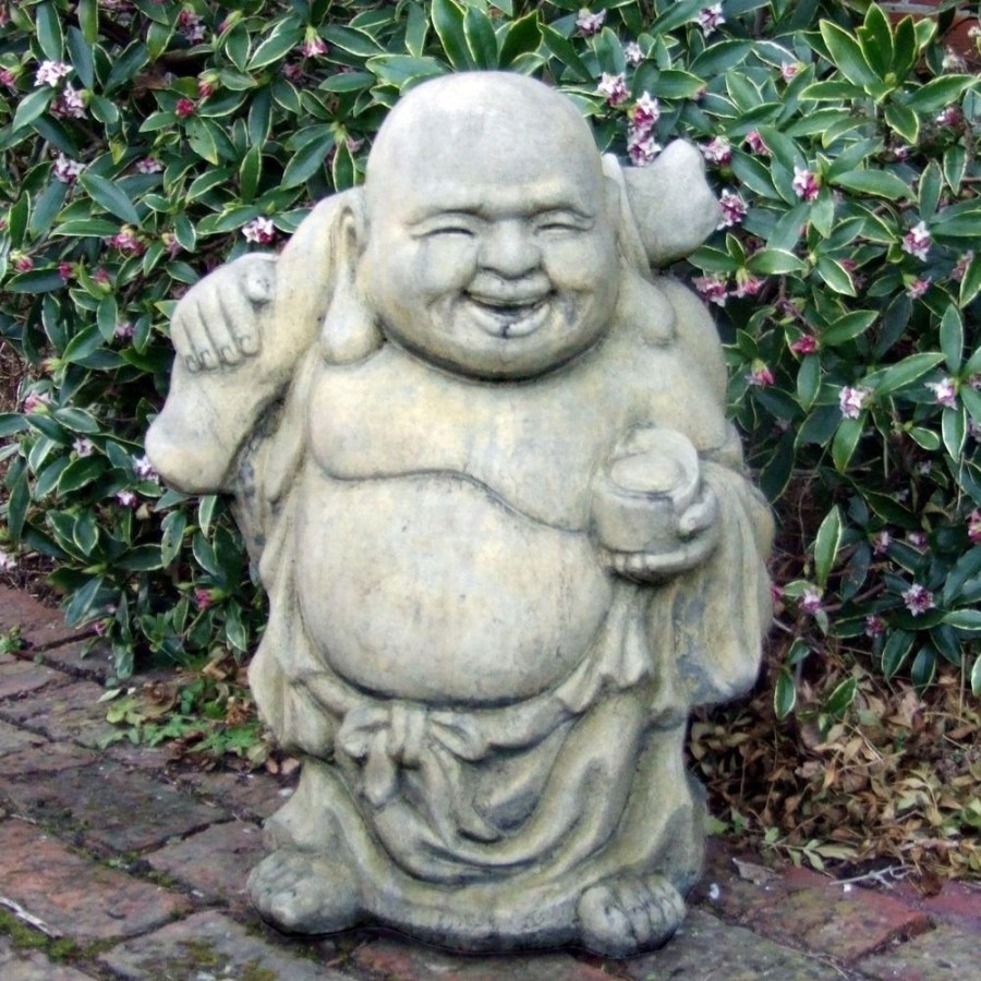 STATUES & SCULPTURES Roaming Buddha Stone Garden Ornament Hot