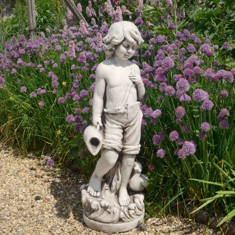 STATUES & SCULPTURES Summer Boy 73Cm Stone Resin Garden Statue Wholesale