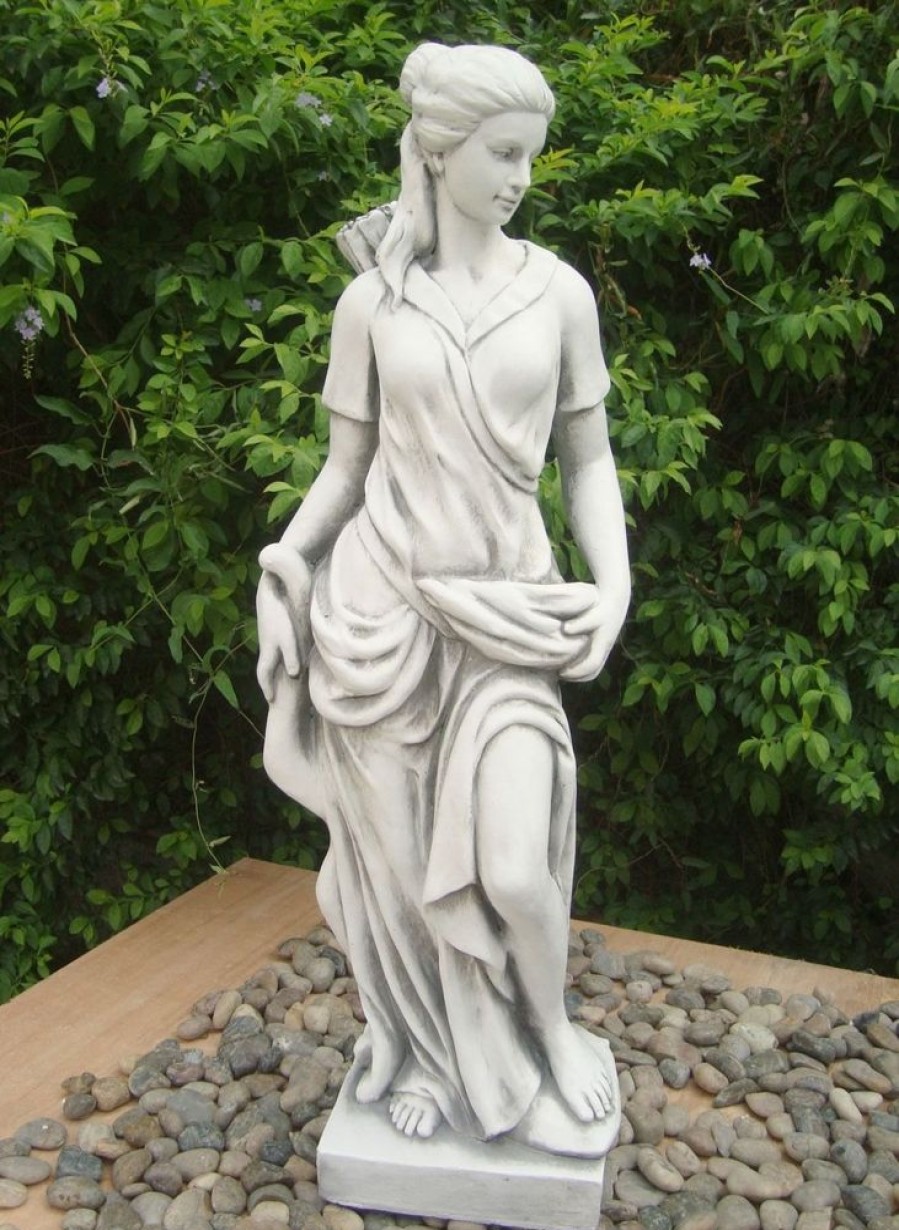 STATUES & SCULPTURES Diana The Huntress 85Cm Stone Resin Garden Statue Hot