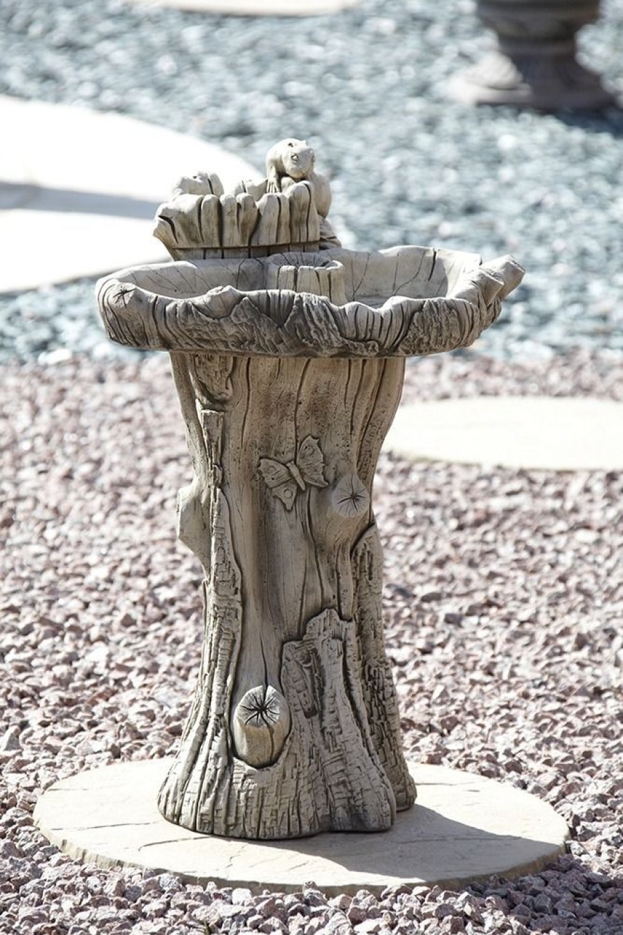 STATUES & SCULPTURES Twin Feeder Stone Garden Birdbath Best