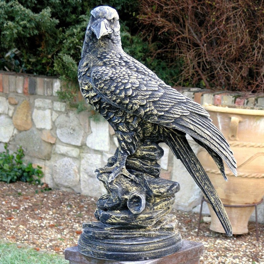 STATUES & SCULPTURES Golden Eagle Bronze Metal Garden Statue New