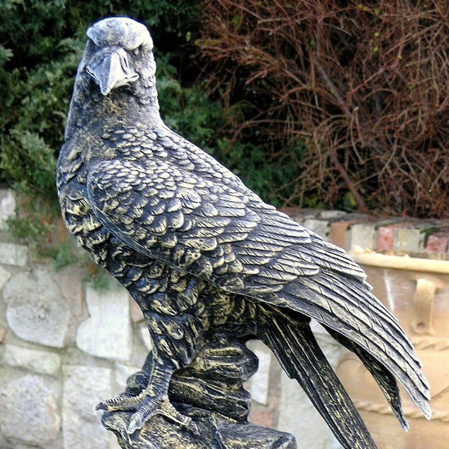 STATUES & SCULPTURES Golden Eagle Bronze Metal Garden Statue New