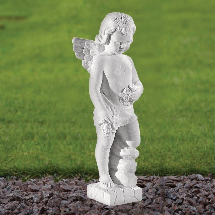 STATUES & SCULPTURES Angel 30Cm Marble Resin Garden Statue Clearance