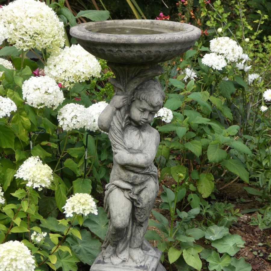 STATUES & SCULPTURES Urchin Design Stone Garden Bird Bath Wholesale