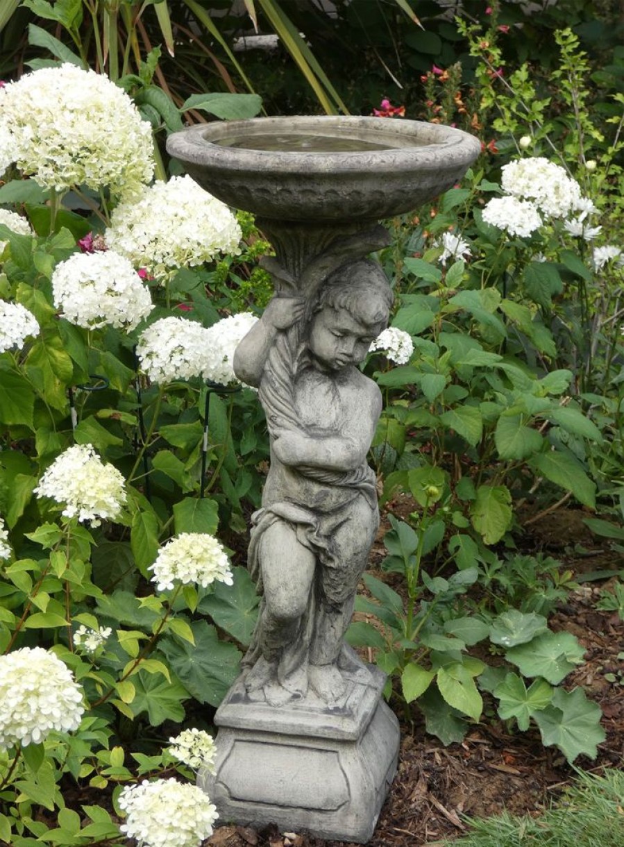 STATUES & SCULPTURES Urchin Design Stone Garden Bird Bath Wholesale