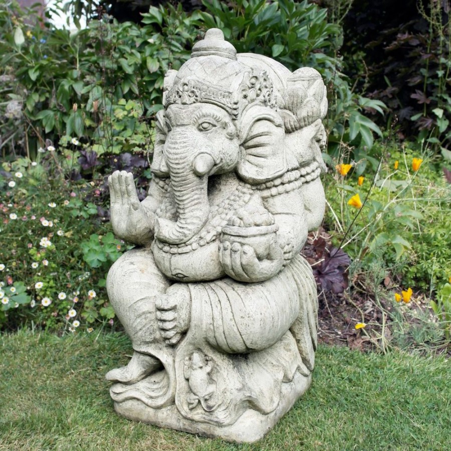 STATUES & SCULPTURES Ganesh Stone Garden Statue Clearance