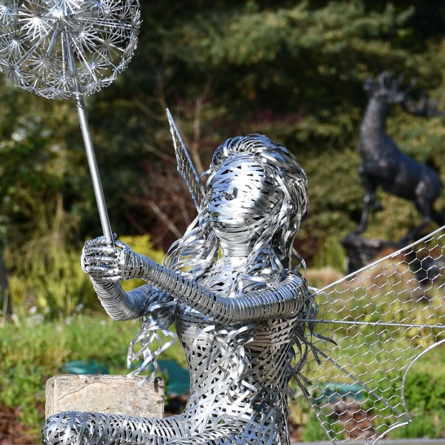 STATUES & SCULPTURES Alette Fairy Metal Wire Garden Sculpture Hot