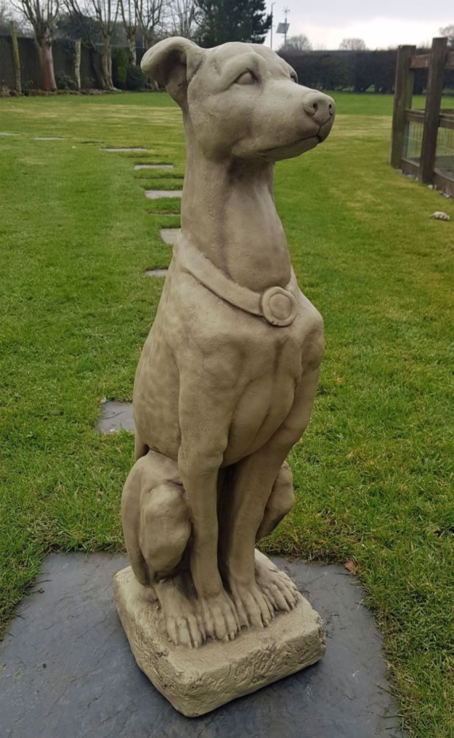 STATUES & SCULPTURES Greyhound 90Cm Stone Garden Statue Wholesale