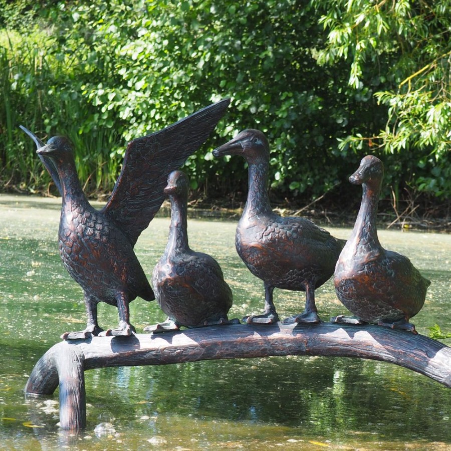 STATUES & SCULPTURES Duck Voyage Bronze Metal Garden Ornament Wholesale