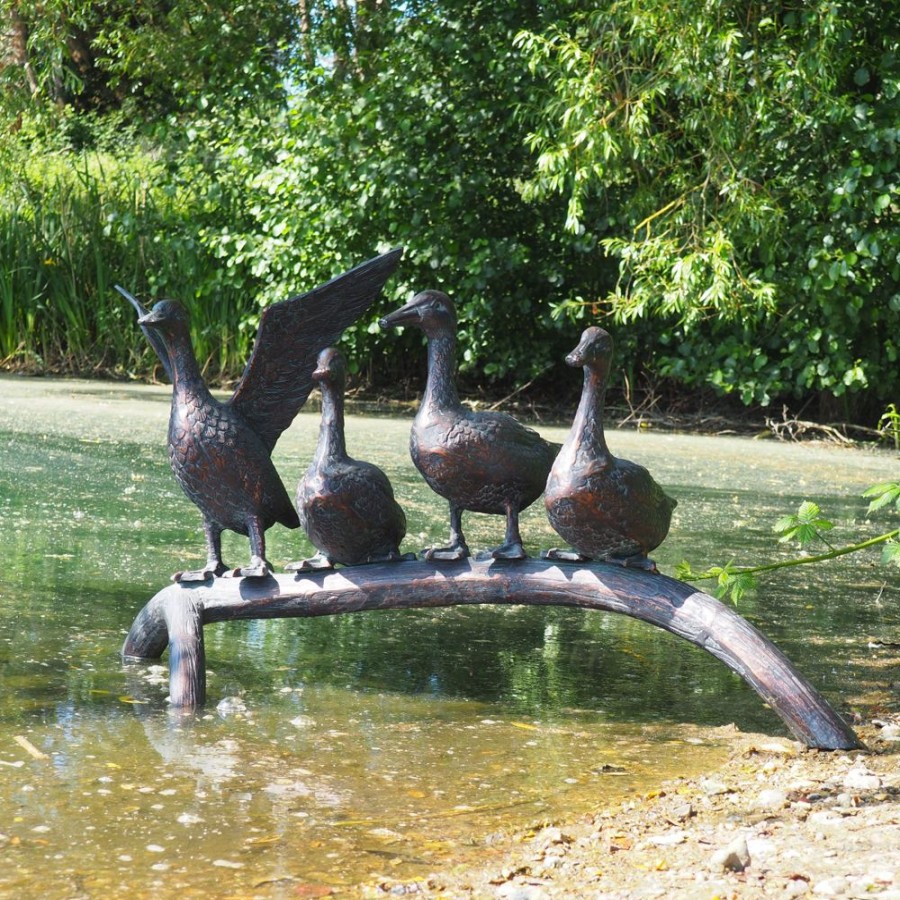 STATUES & SCULPTURES Duck Voyage Bronze Metal Garden Ornament Wholesale