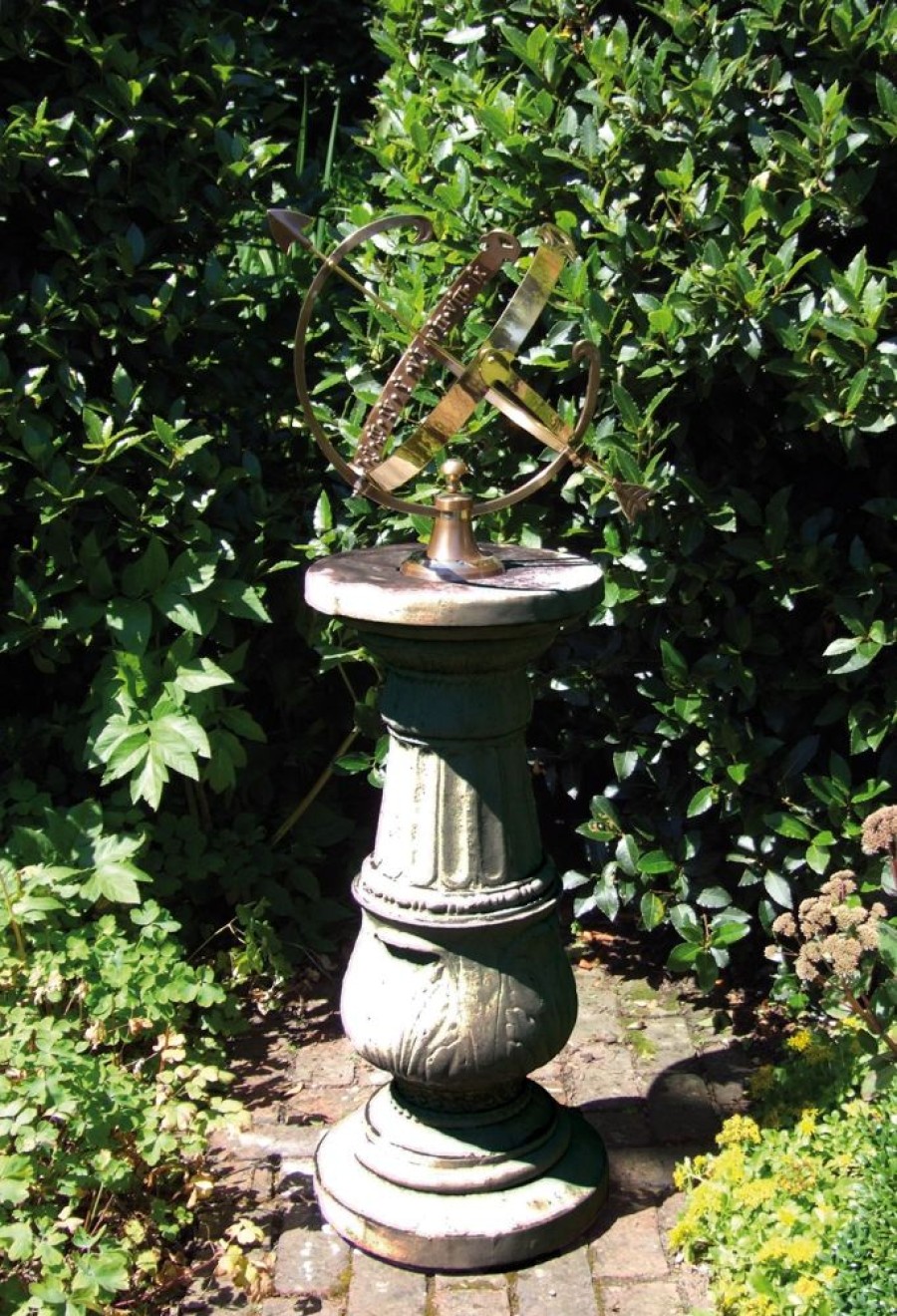 STATUES & SCULPTURES Pedestal Armillary 133Cm Stone Garden Sundial Online