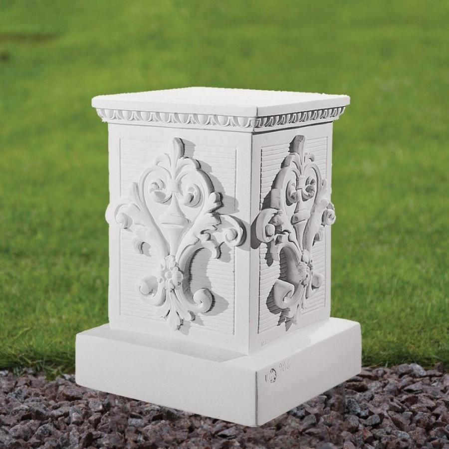 STATUES & SCULPTURES Classic 33Cm Marble Resin Garden Pedestal Clearance