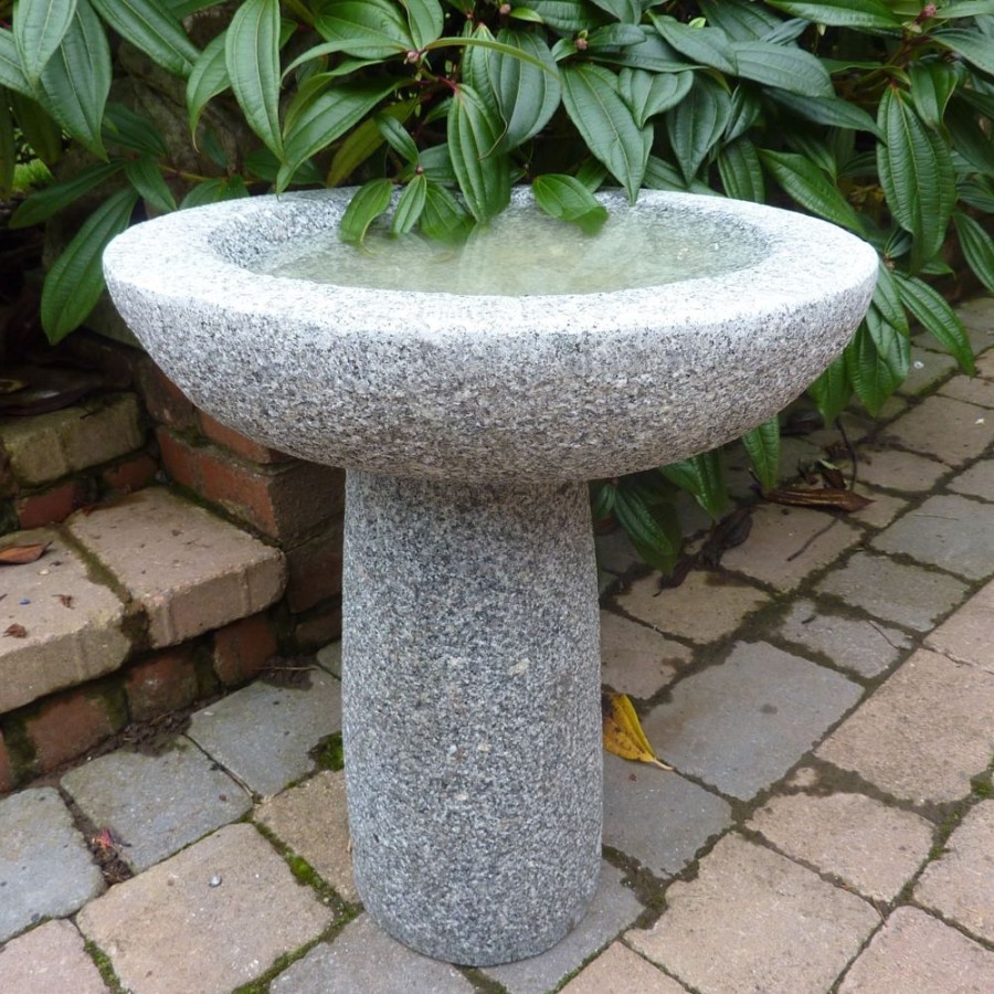 STATUES & SCULPTURES Pure Natural Granite Grey Stone Garden Birdbath Wholesale