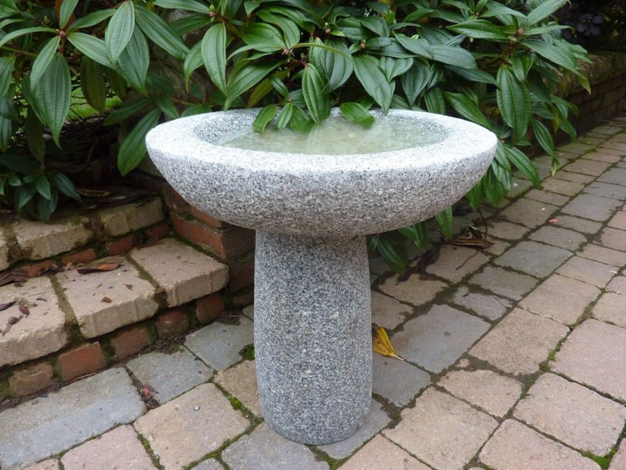 STATUES & SCULPTURES Pure Natural Granite Grey Stone Garden Birdbath Wholesale