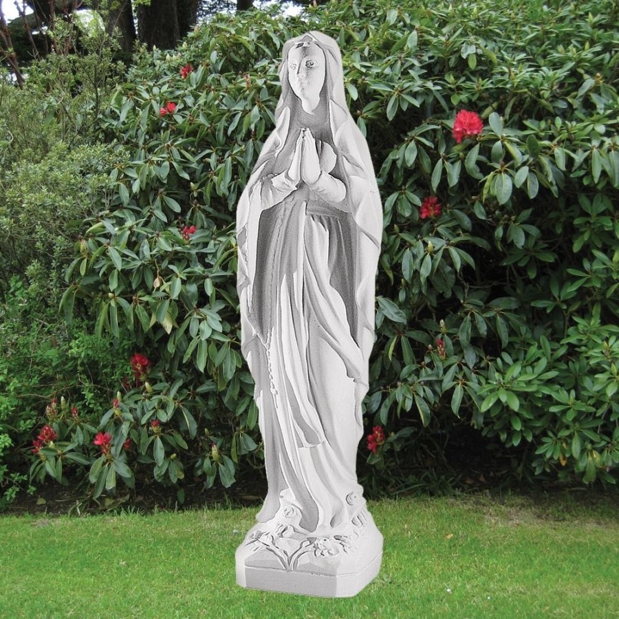 STATUES & SCULPTURES Our Lady Of Lourdes 97Cm Marble Resin Garden Statue New