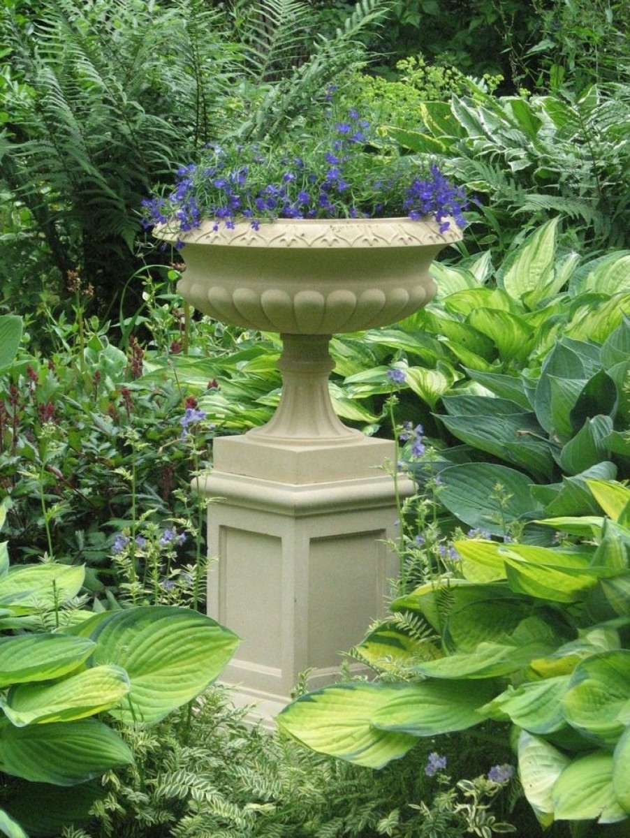 STATUES & SCULPTURES Georgian Tazza Stone Garden Planter On Pedestal Online