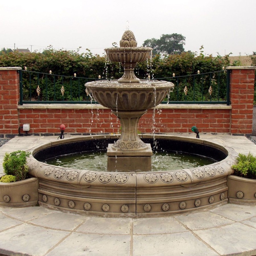 STATUES & SCULPTURES Blenheim Double Tier 2M Stone Water Fountain Feature Best