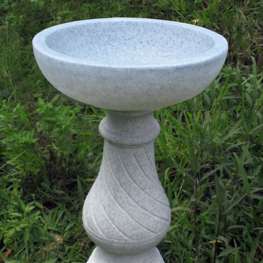 STATUES & SCULPTURES Buttermere Granite Resin Modern Garden Bird Bath Best