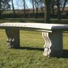 STATUES & SCULPTURES Curved Ivy Stone Garden Bench Wholesale