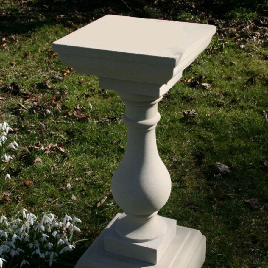 STATUES & SCULPTURES Classic Square 72Cm Stone Sundial Pedestal New