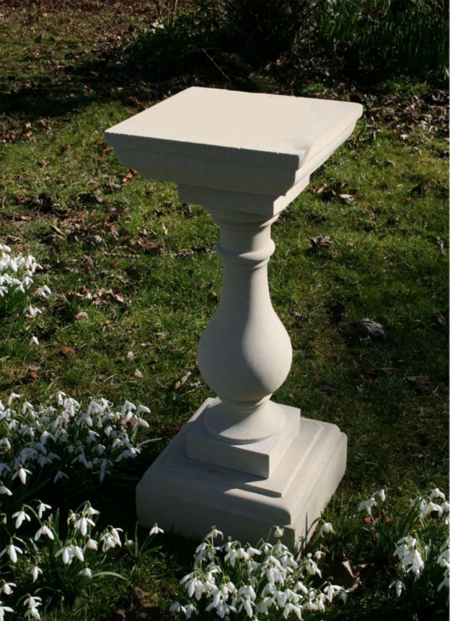 STATUES & SCULPTURES Classic Square 72Cm Stone Sundial Pedestal New