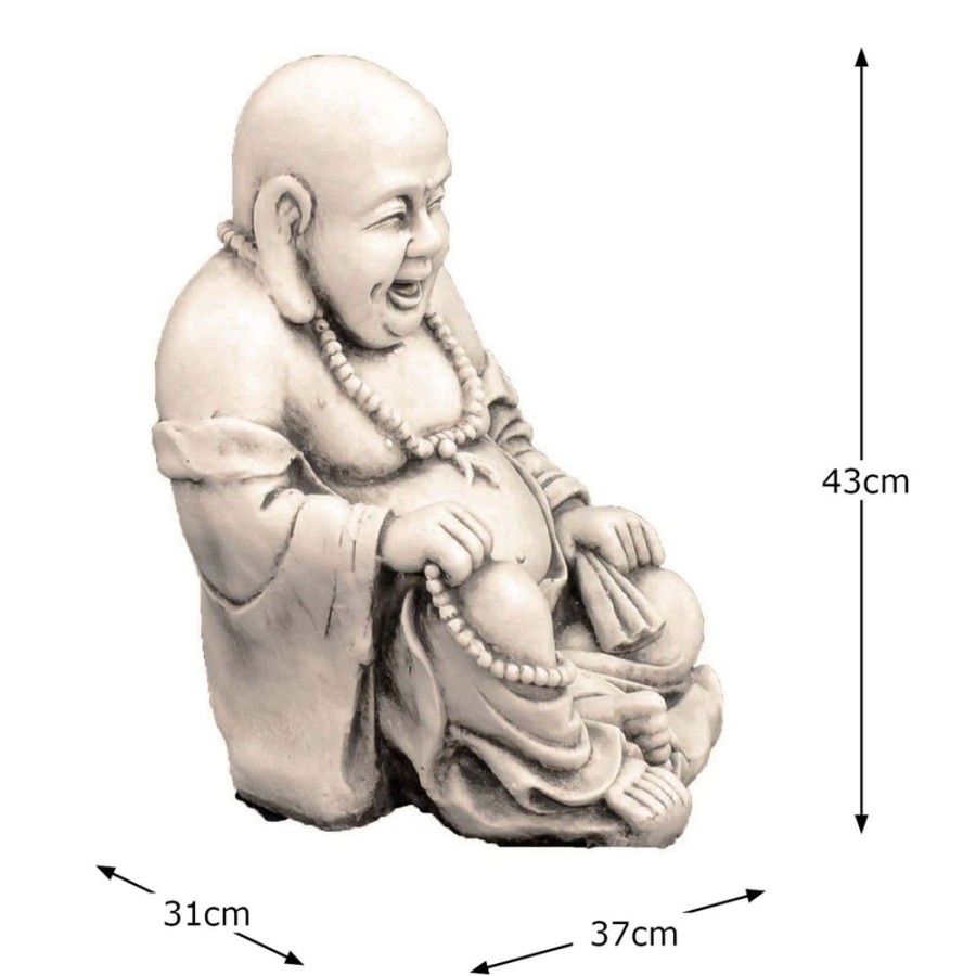 STATUES & SCULPTURES Laughing Buddha Antique Stone Garden Statue Clearance