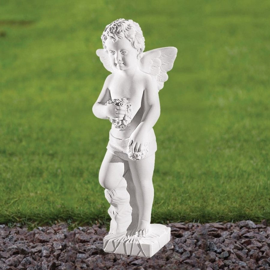 STATUES & SCULPTURES Cherub 44Cm Marble Resin Garden Statue New