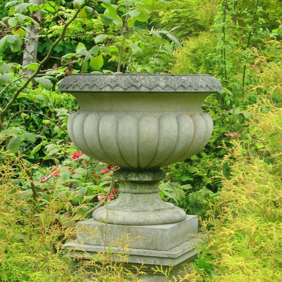 STATUES & SCULPTURES Burghley Urn Stone Garden Planter Hot