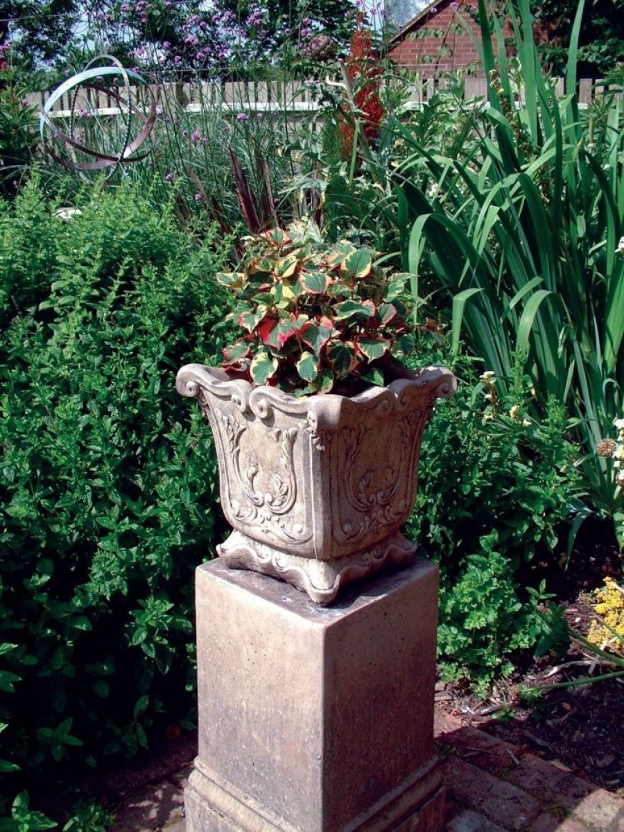 STATUES & SCULPTURES Modena 22 Vase Stone Garden Planter On Pedestal Clearance