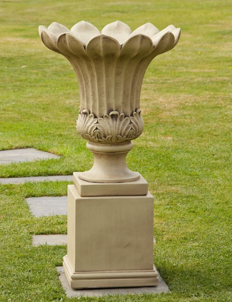 STATUES & SCULPTURES Annecy Vase On Pedestal Stone Garden Planter Best