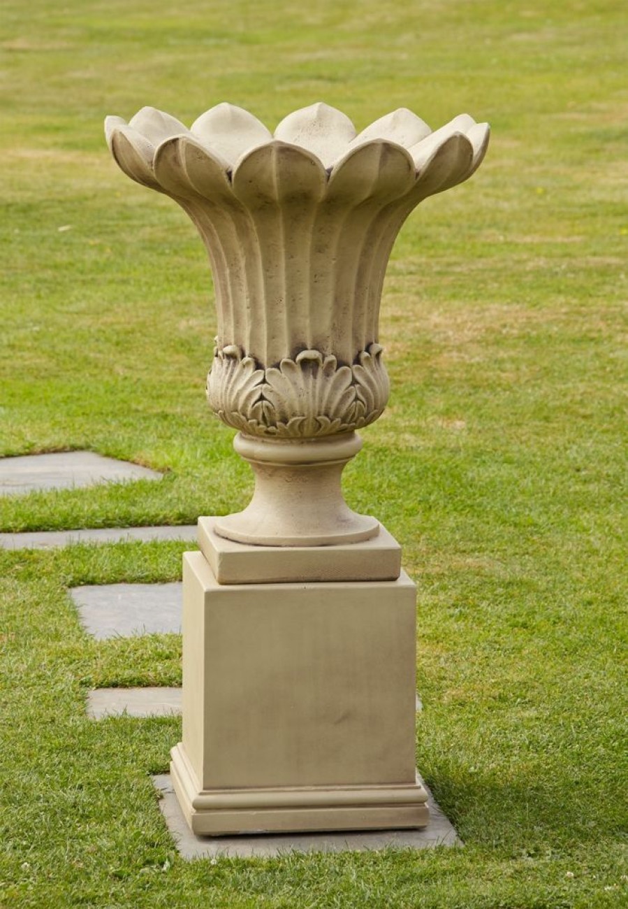 STATUES & SCULPTURES Annecy Vase On Pedestal Stone Garden Planter Best