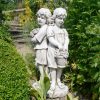 STATUES & SCULPTURES Standing Boy & Girl Statue 89Cm Stone Resin Garden Statue Clearance