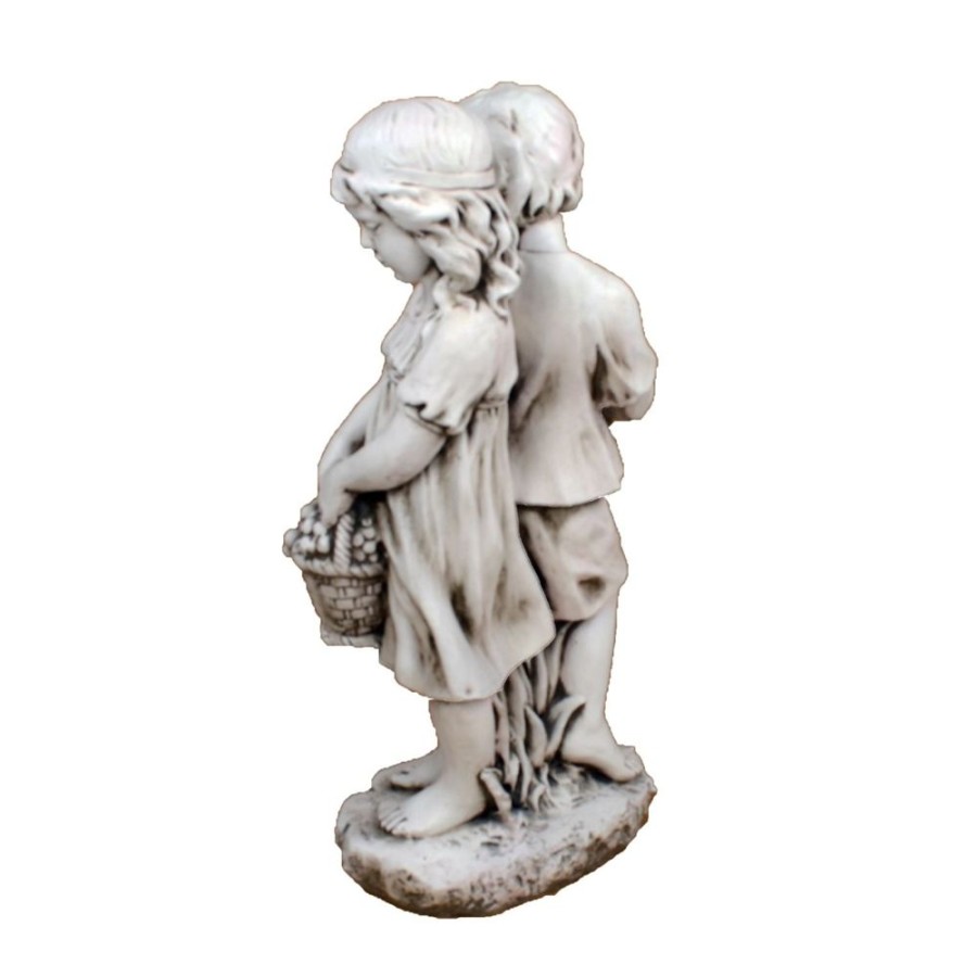 STATUES & SCULPTURES Standing Boy & Girl Statue 89Cm Stone Resin Garden Statue Clearance