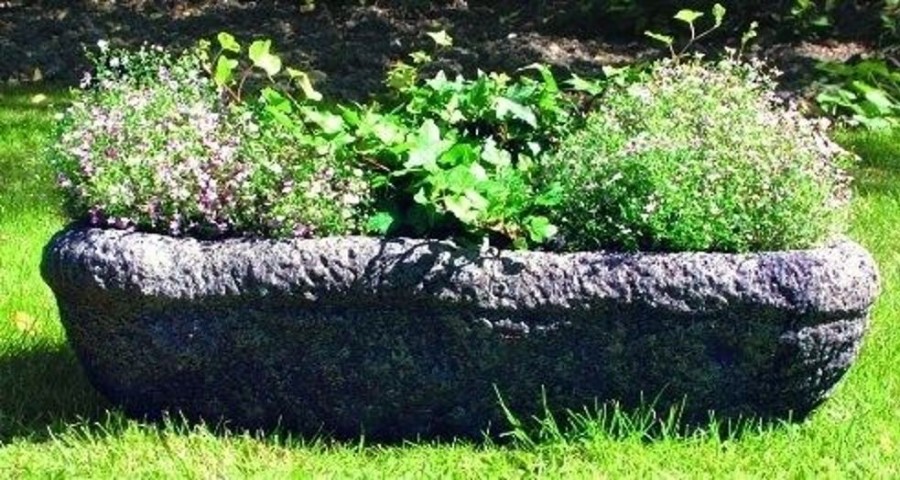 STATUES & SCULPTURES Woodland Plant Trough Stone Garden Planter Clearance