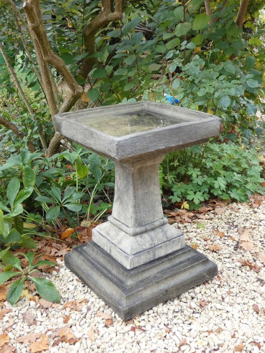 STATUES & SCULPTURES Keymer Modern Stone Garden Birdbath Clearance