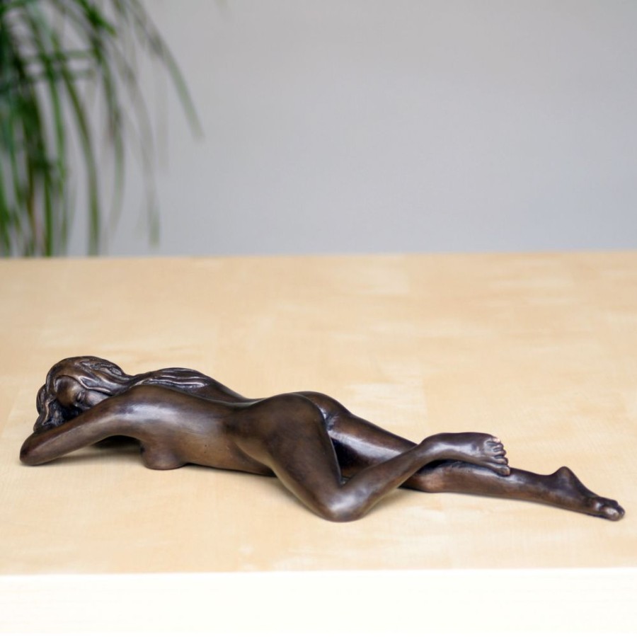 STATUES & SCULPTURES On The Beach Figurine Bronze Indoor Sculpture New