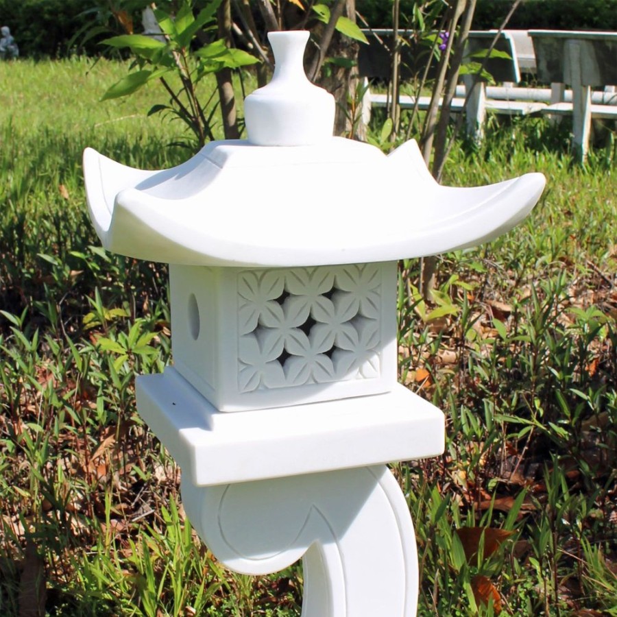 STATUES & SCULPTURES One Tier Japanese Pagoda Lantern Marble Garden Ornament New